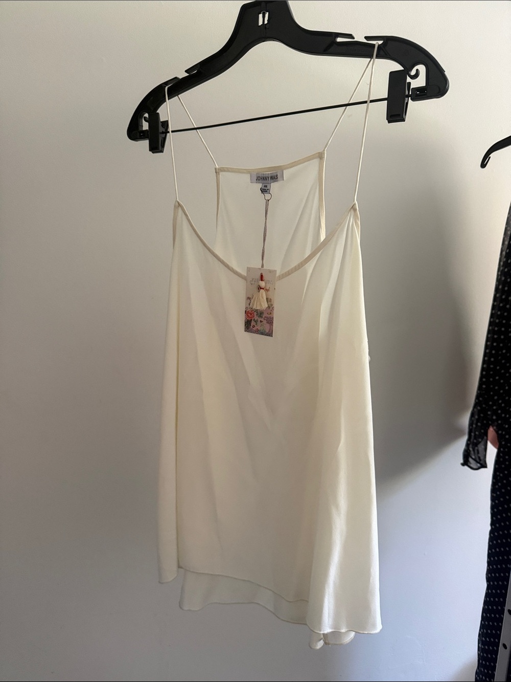 Johnny Was Cream Silk Spaghetti-Strap Cami